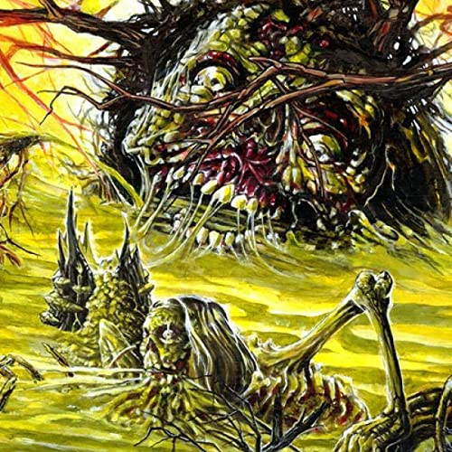 CD cover art: grotesque, decaying monster amidst a desolate landscape.
