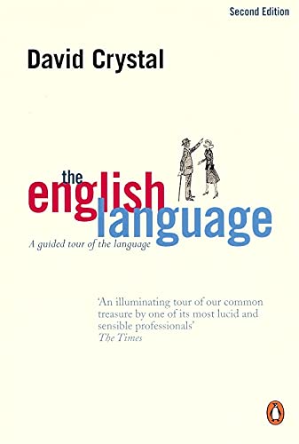 Book cover for The English Language by David Crystal with a vintage illustration.