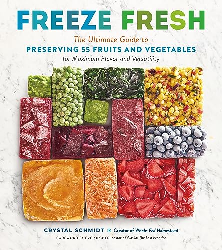 Book cover featuring colorful, frozen fruits and vegetables arranged in squares.