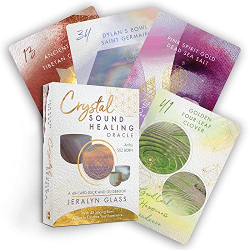 Oracle card deck and guidebook with colorful, abstract imagery and gold foil.