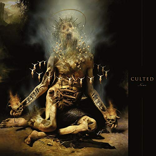 CD cover: Dark, surreal image of a decaying figure with small figures.