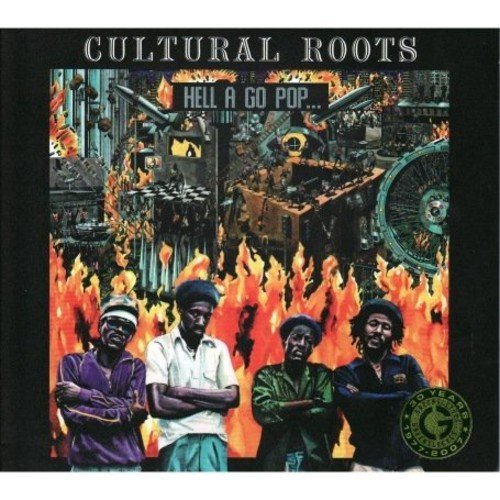 Vinyl album cover featuring four men standing in front of a burning cityscape.