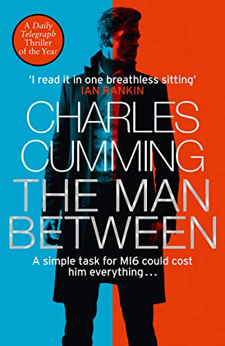 Book cover: "The Man Between" by Charles Cumming, featuring a man in a coat.