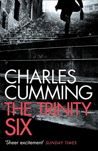 A silhouette of a person running up stone stairs on a book cover.