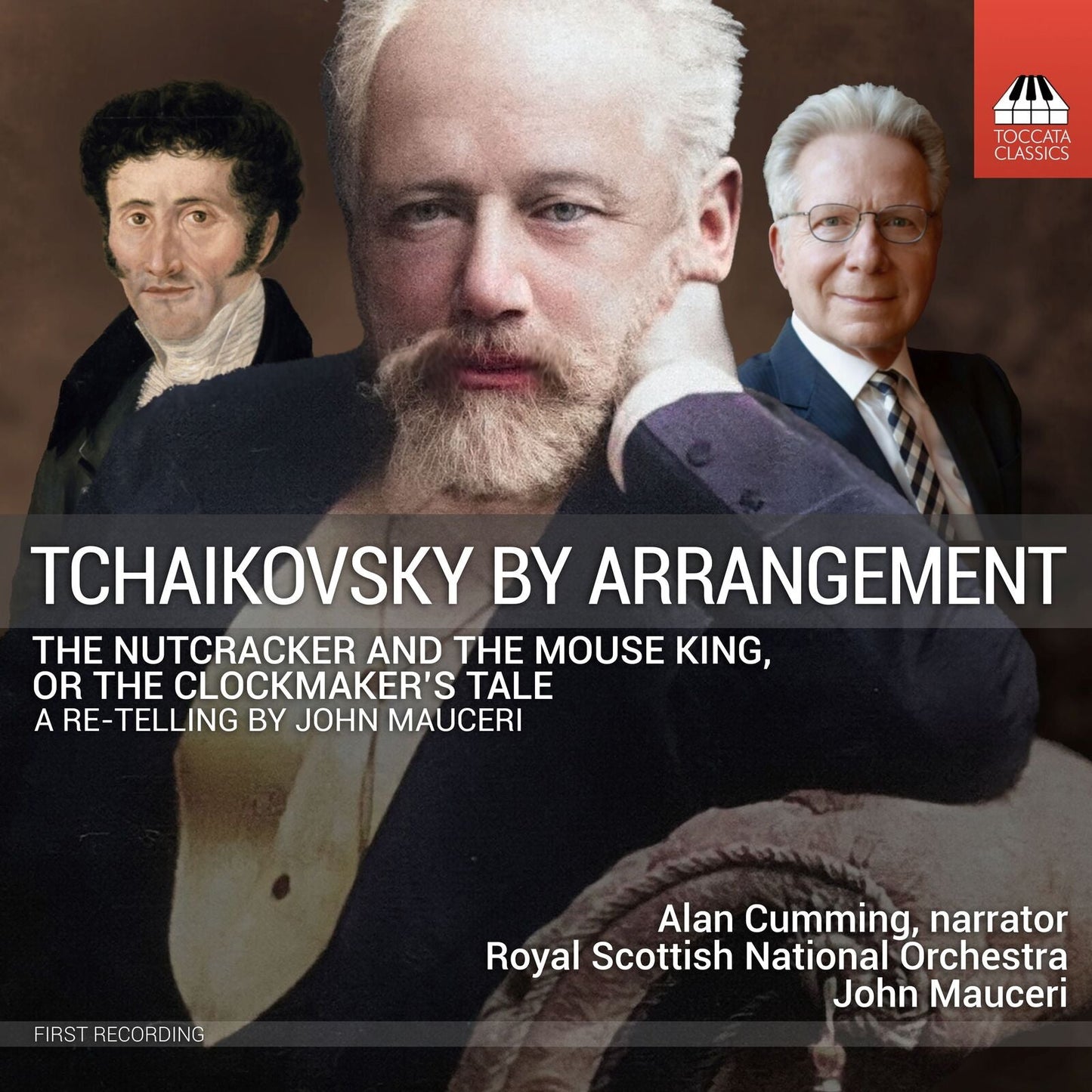 CD cover: portraits of three men, text “Tchaikovsky By Arrangement.”