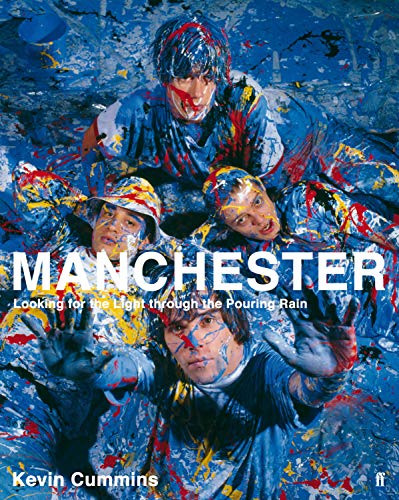 Book cover: Four people covered in colorful paint, titled "Manchester.