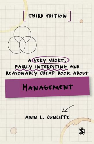 Book cover with doodles, purple text, and the title "Management" by Ann L. Cunliffe.