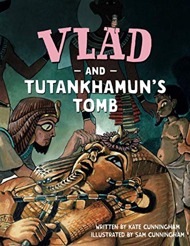 Book cover: Vlad the flea with Tutankhamun and ancient Egyptians.