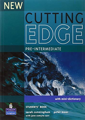 Blue textbook cover with white text: “Cutting Edge Pre-intermediate.”