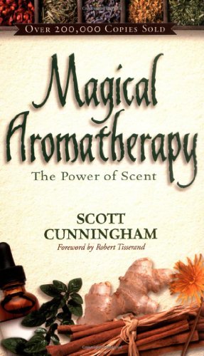 Book cover: "Magical Aromatherapy" with herbs, spices, and essential oils.