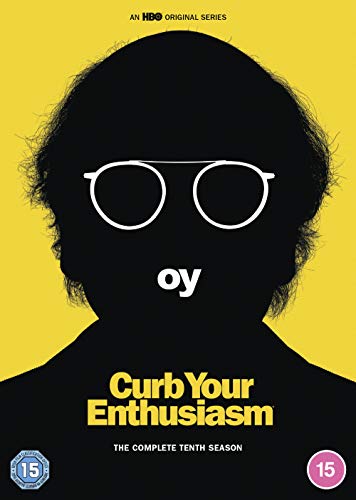 DVD cover for Curb Your Enthusiasm season ten featuring a black silhouette on yellow.