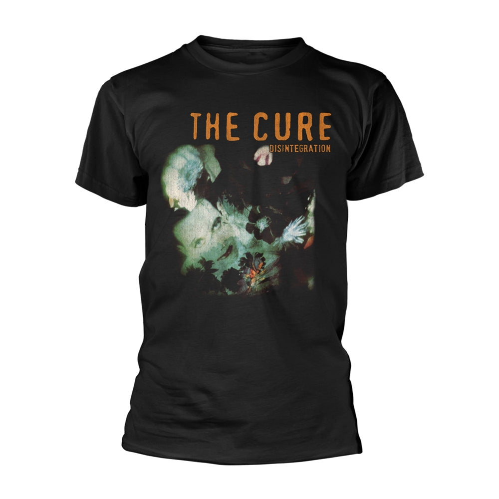 Black t-shirt with album artwork for The Cure’s “Disintegration.”