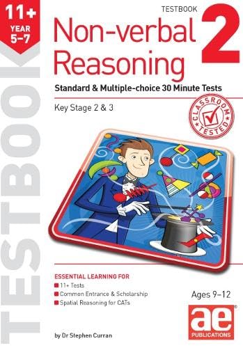 Testbook cover with magician illustration, titled "Non-verbal Reasoning" for ages 9-12.