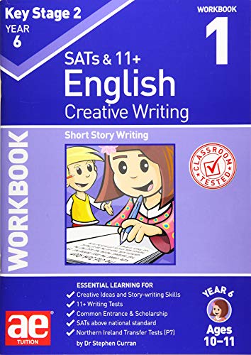 Year 6 creative writing workbook cover with children and text.