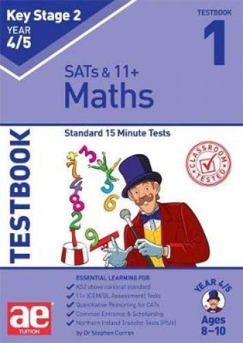 KS2 Maths testbook cover with ringmaster and colourful numbers.