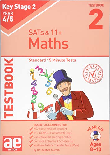 KS2 Maths testbook cover, years 4/5, with magician illustration.