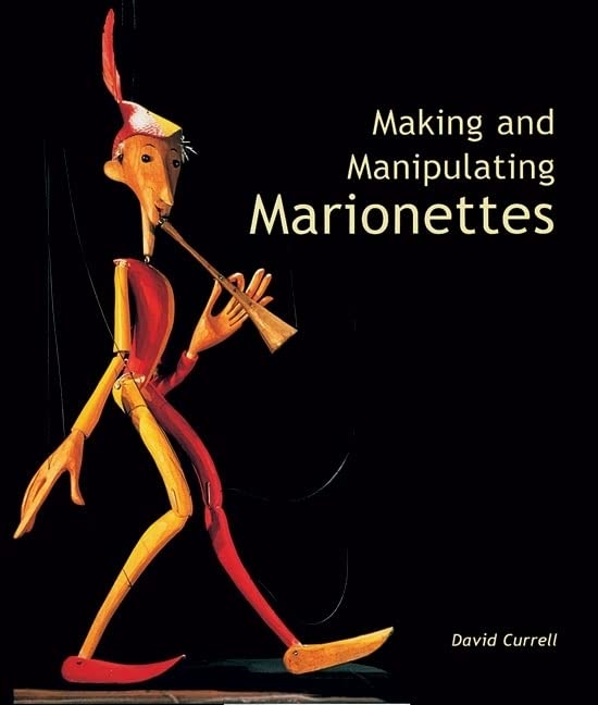 Book cover featuring a painted wooden marionette playing a horn.