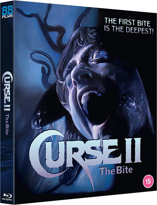 Blu-ray cover art for Curse II: The Bite featuring a screaming face in blue.