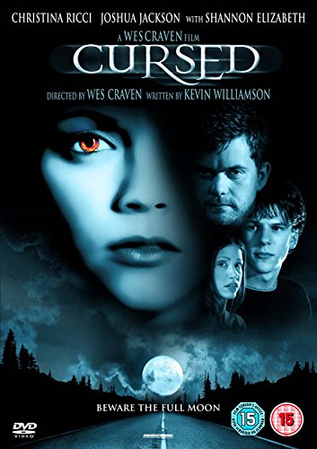 Cursed" DVD cover featuring Christina Ricci with intense gaze and full moon imagery.