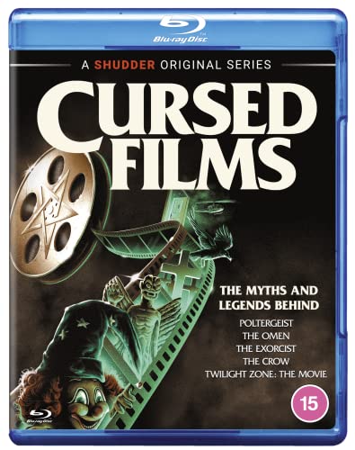 Cursed Films Season 1 Blu-ray cover featuring a film reel and horror movie imagery.