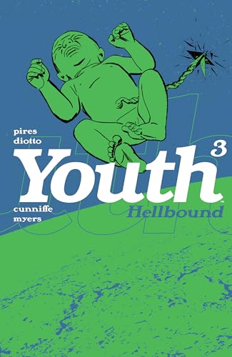 Green illustrated cover of "Youth Volume 3" comic book, baby falling.