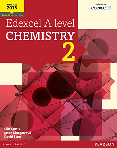 Red chemistry textbook cover with molecular graphic and large yellow number 2.