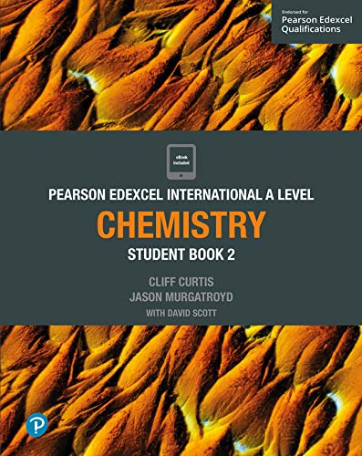 Pearson Edexcel International A Level Chemistry Student Book 2 cover with abstract orange background.