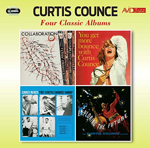 CD cover art featuring four Curtis Counce jazz album covers in a grid layout.