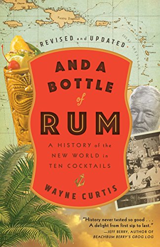 Book cover: “And A Bottle Of Rum” with cocktail illustration and map.