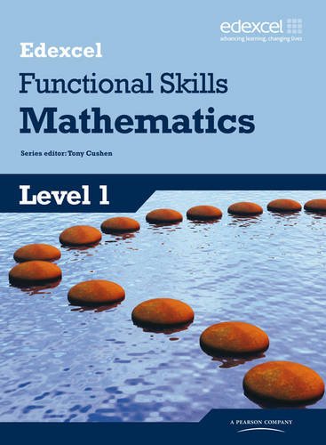 Edexcel Functional Skills Mathematics Level 1 student book cover with stepping stones.