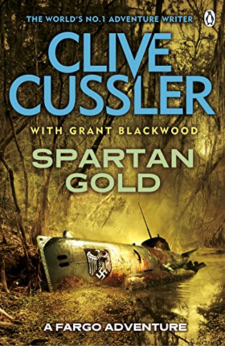 Book cover: “Spartan Gold” featuring a submerged, damaged submarine in a forest.