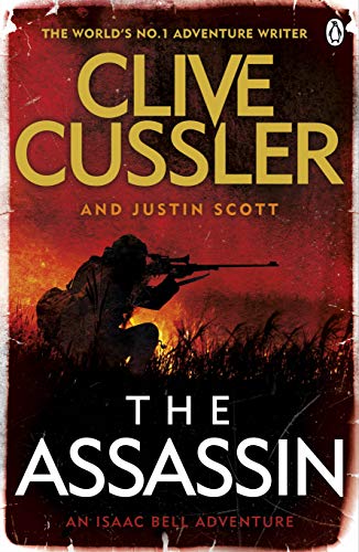 Book cover: "The Assassin" by Clive Cussler, featuring a sniper in tall grass.