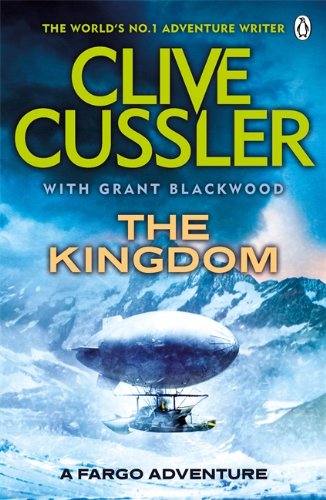 Book cover: “The Kingdom” by Clive Cussler, featuring a blimp over mountains.