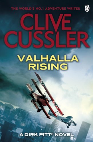 Book cover: "Valhalla Rising" by Clive Cussler, featuring a biplane.