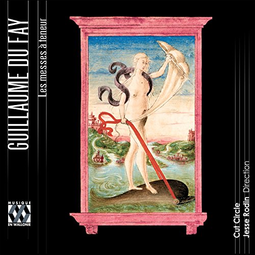 CD cover: Renaissance painting of a woman with a banner, framed in pink.