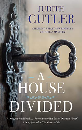 Book cover: antique keyhole and key, title “A House Divided.”