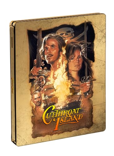 Cutthroat Island 4K Ultra HD steelbook featuring pirate-themed artwork with characters and a ship.