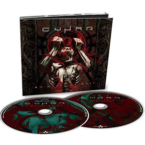 "Album cover featuring a skeleton figure with red tape, surrounded by ornate design."