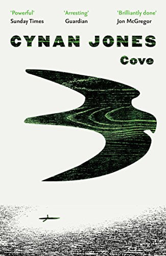 Book cover for "Cove" by Cynan Jones, featuring a dark green abstract bird shape.