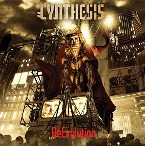 Cynthesis album cover: robotic figure looms over a dystopian cityscape.