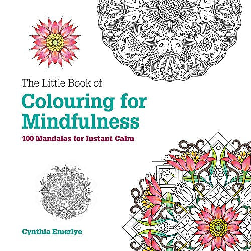 Book cover with black and red mandala designs, titled “Colouring for Mindfulness.”