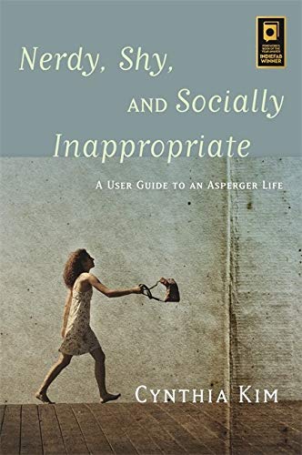 Book cover with a woman walking away from a textured wall.