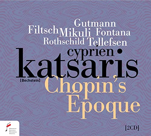 CD cover for Cyprien Katsaris’ “Chopin’s Epoque” with composer names.