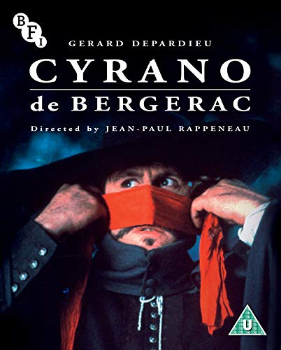 Cyrano De Bergerac Blu-ray cover featuring Gérard Depardieu with a blindfold.