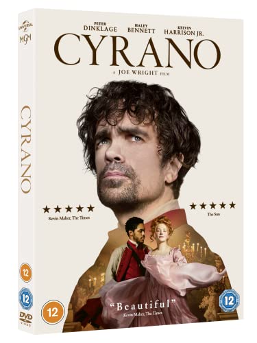 DVD cover for "Cyrano" featuring Peter Dinklage and supporting cast.