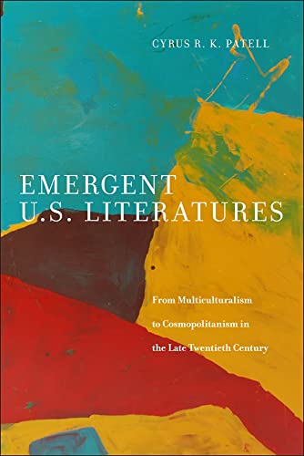Book cover: "Emergent U.S. Literatures" with abstract colorful paint strokes.