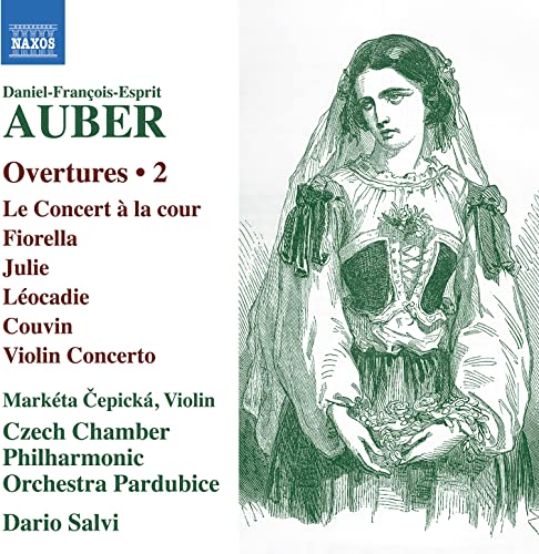 CD cover for Auber's Overtures Vol. 2, featuring a sketched portrait.