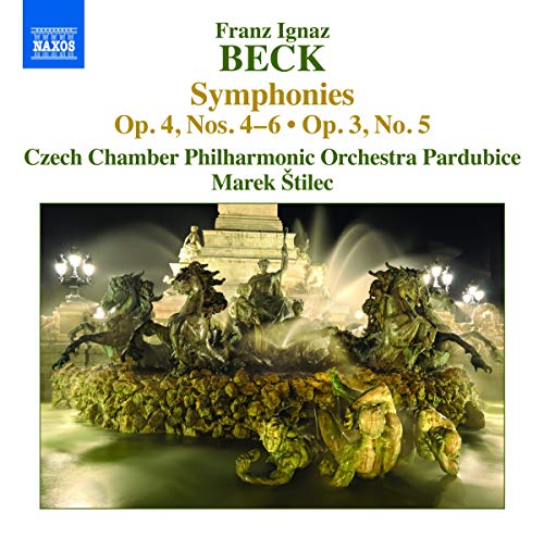 CD cover for Beck symphonies featuring a baroque fountain sculpture.