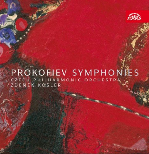 CD cover for Prokofiev symphonies with red abstract painting.