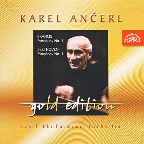 CD cover featuring conductor Karel Ančerl, gold and orange background.